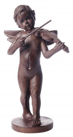 ヴィンテージ 】バイオリンを弾く天使 立体像 天使 木製額
